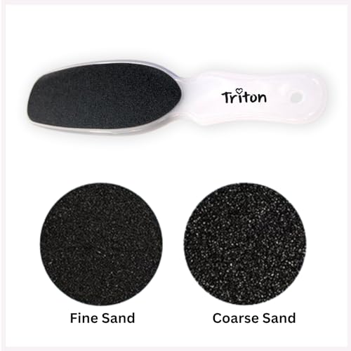TRITON Professional Double Sided Emery Pads Foot Scrubber Rasp File Buffer Scraper Reduces Corns, Calluses, Rough, Hard, Dry, Cracked, Dead Skin_White - Image 3