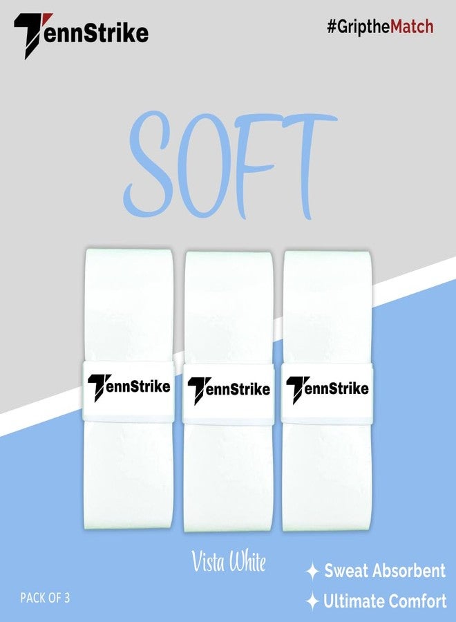 Tennstrike Badminton White Overgrip Box | Pack of 3 | Sweat-Absorbent, Anti-Slip, Tacky, Durable Grips | Multicolor Racket Overgrip Tape for Badminton, Tennis, Pickleball and More - Image 3