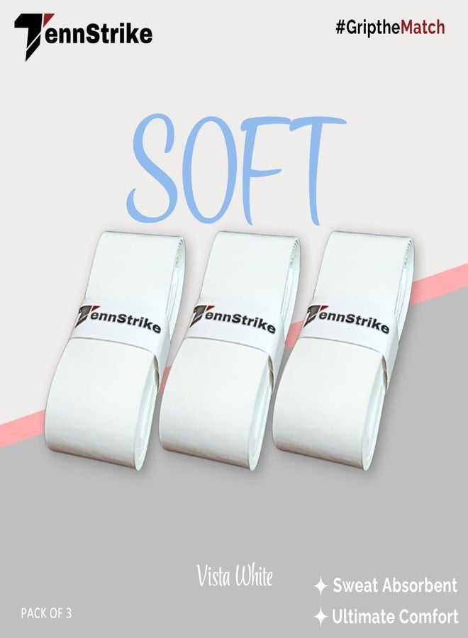 Tennstrike Badminton White Overgrip Box | Pack of 3 | Sweat-Absorbent, Anti-Slip, Tacky, Durable Grips | Multicolor Racket Overgrip Tape for Badminton, Tennis, Pickleball and More - Image 4