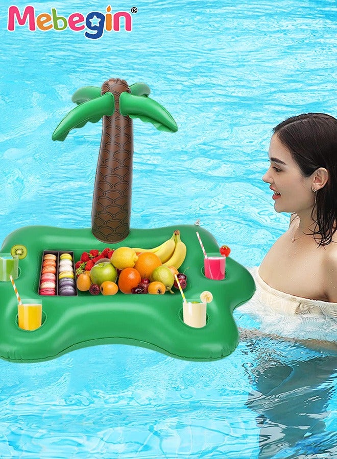 MEBEGIN 95*55*55cm Inflatable Drink Holder, Coconut Tree Drink Floats for Swimming Pool, Drink Pool Floats with 4 Cup Holders and 1 Groove, Creative Pool Toys, Multifunctional Floating Drink Holder for Summer Beach Leisure and Party Decoration - Image 5