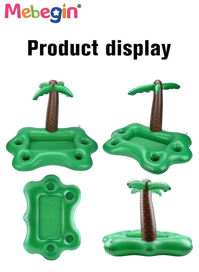 MEBEGIN 95*55*55cm Inflatable Drink Holder, Coconut Tree Drink Floats for Swimming Pool, Drink Pool Floats with 4 Cup Holders and 1 Groove, Creative Pool Toys, Multifunctional Floating Drink Holder for Summer Beach Leisure and Party Decoration - Image 4