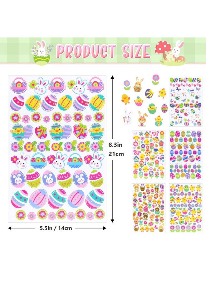 Naler Small Stickers Sheet Assorted Bunny Stickers for Craftings Spring Party Favor DIY Art Making Decoration, 6-Pack, 300+pcs - Image 2