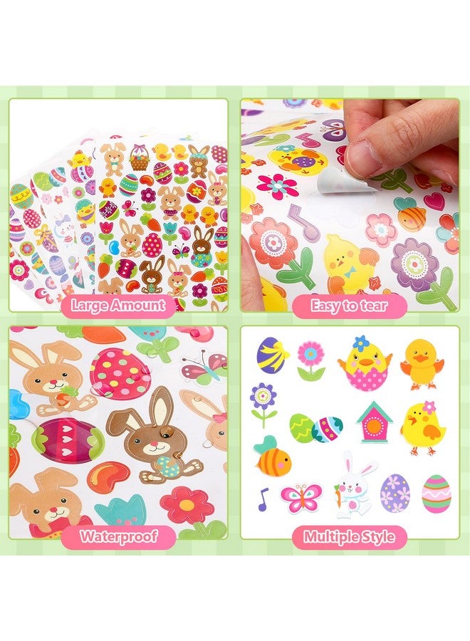 Naler Small Stickers Sheet Assorted Bunny Stickers for Craftings Spring Party Favor DIY Art Making Decoration, 6-Pack, 300+pcs - Image 4
