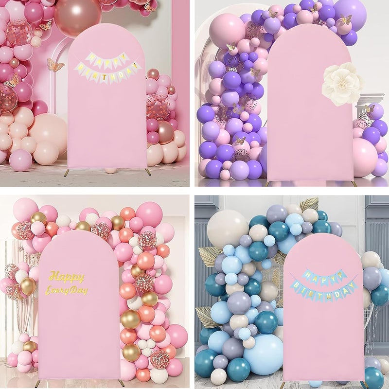 Maiangel 7.2FT Wedding Arch Cover Spandex Fitted Stretchy Arch Stand Covers,2-Sided Round Top Chiara Backdrop Cover for Party Birthday Ceremony Banquet Baby Shower Banquet Arch Decoration(Pink) - Image 5