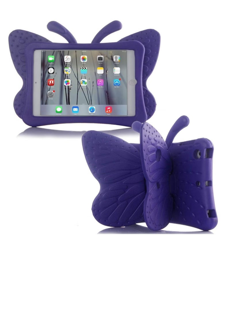 ACLIX iPad 7 10.2 3D Cute Butterfly Case - Light Weight EVA Stand Shockproof Rugged Heavy Duty Kids Friendly Tablet Case for iPad 10.2 iPad 7th Gen iPad (PURPLE) - Image 1