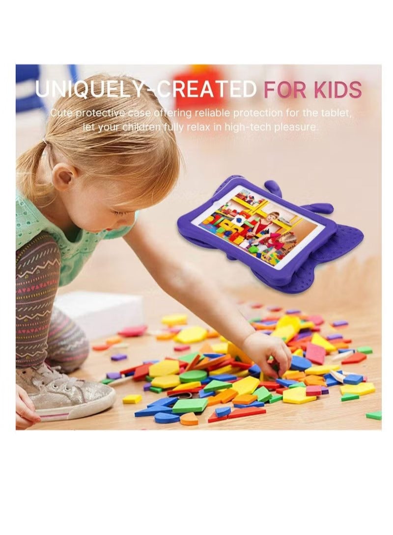 ACLIX iPad 7 10.2 3D Cute Butterfly Case - Light Weight EVA Stand Shockproof Rugged Heavy Duty Kids Friendly Tablet Case for iPad 10.2 iPad 7th Gen iPad (PURPLE) - Image 2