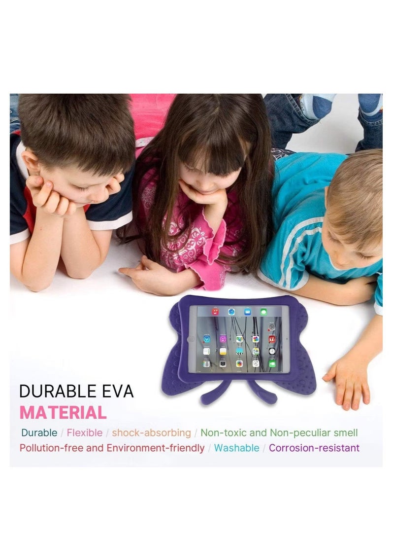 ACLIX iPad 7 10.2 3D Cute Butterfly Case - Light Weight EVA Stand Shockproof Rugged Heavy Duty Kids Friendly Tablet Case for iPad 10.2 iPad 7th Gen iPad (PURPLE) - Image 4