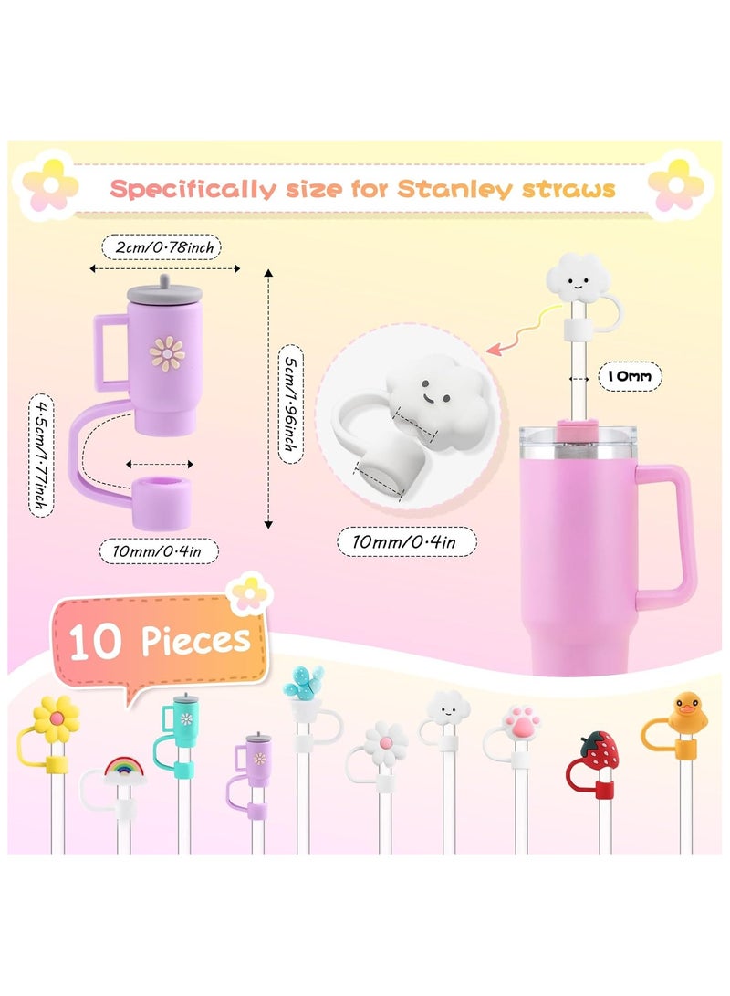 10pcs Straw Cover Cap for Stanley Cup 30&40 Oz, Tumbler Shape Straw Lids Silicone Straw Topper Straw Tips Cover Reusable Straw Plugs Soft Cute Straw Dispenser Tips for 8-10 mm Stanley Cups Straws  - Image 2