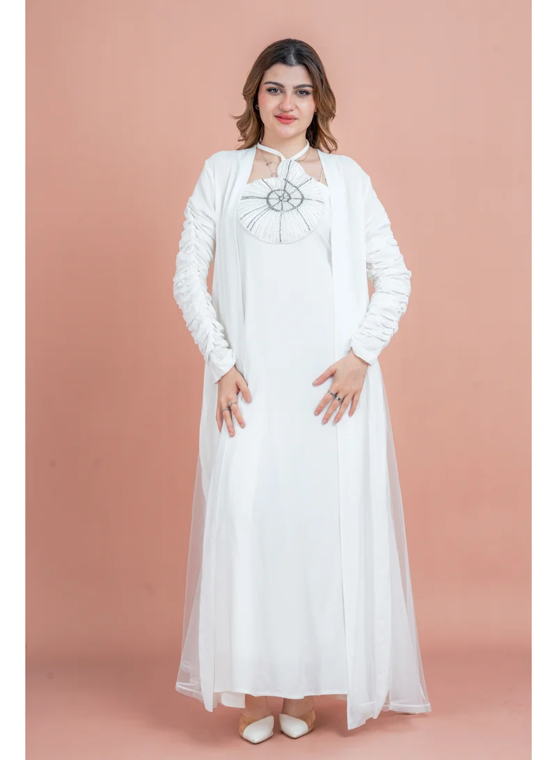 اكسا طقم قطعتين محتشم مميز IK1042 ابيض