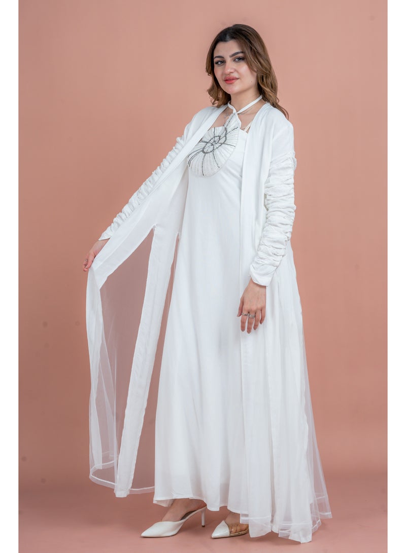 IKKXA Two Pieces Unique Modest Outfit IK1042 White - Image 3