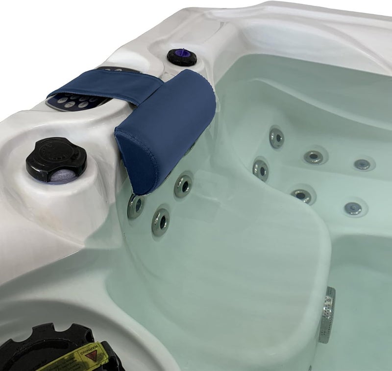 Poolzilla Universal Blue Spa Pillow, Made of Soft Foam for Outdoor Hot Tubs and Chaise lounges - Adjustable Headrest and Weighted That Fits Any Spa - Image 4
