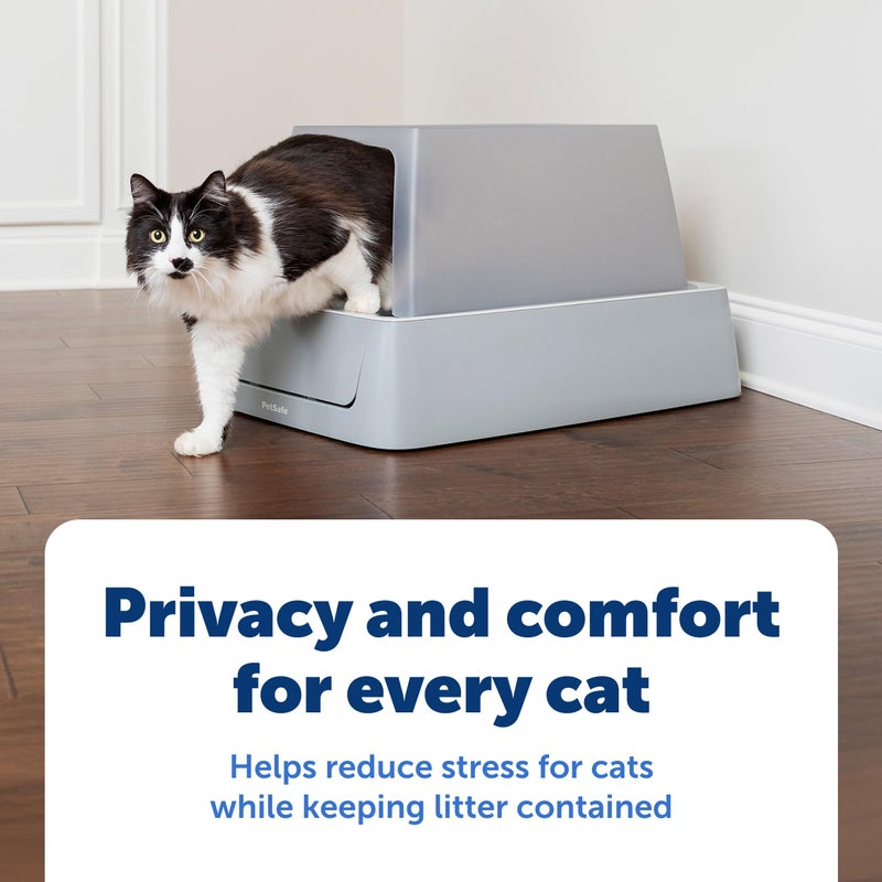 PetSafe ScoopFree Litter Box Privacy Cover - Convenient Potty Cover with Minimalist Cabin Design & Durable Construction - Removable Hood for Skittish Cats - Washable & Travel Friendly - Image 2