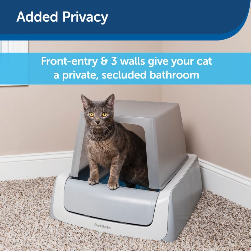 PetSafe ScoopFree Litter Box Privacy Cover - Convenient Potty Cover with Minimalist Cabin Design & Durable Construction - Removable Hood for Skittish Cats - Washable & Travel Friendly - Image 5