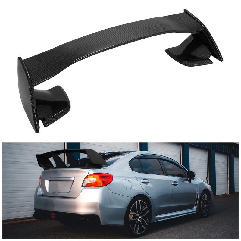 HECASA Trunk Spoiler Compatible with 20152021 Subaru WRX STI 4 Door Sedan Rear Trunk Spoiler Wing Lid ABS Plastic Carbon Fiber Color