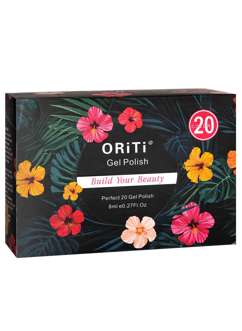 ORiTi Gel Nail Polish Set 20+4 PCS Nude Brown Pink Grey Colors Soak Off Neutral Skin Tone Starter Kit with Glossy Matte Top Base Coat For Nail Art Salon Gifts for Women  #3  - Image 2