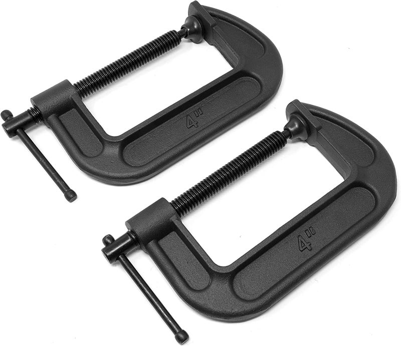 KROST 4 inch Industrial Heavy Duty G Clamp C Type Antirust Universal Clamping Tool for woodworking and DIY Maximum Opening size 100mm 2PCS - Image 1