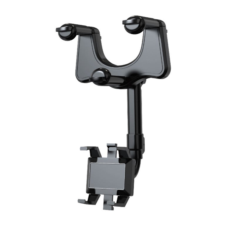Rearview Mirror Phone Holder for Car Multifunctional Retractable Car Phone Holder 360° Rotatable One-handed Operation Firm Fixation - Image 1