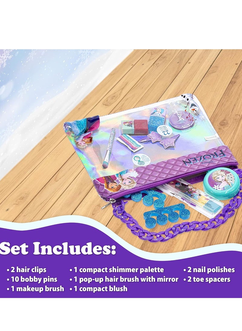 TOWNLEY GIRL Townley Girl Disney Frozen Cosmetic Chain Bag - 22 Pieces - Image 3