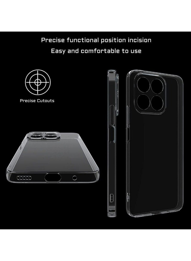 Techie Honor X6a TPU Soft Corner Ultra Slim Clear Case Shockproof Anti Fingerprint Transparent Protective Back Cover  - Image 3
