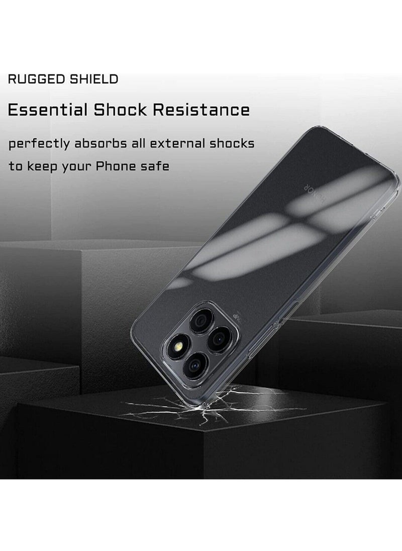 Techie Honor X6a TPU Soft Corner Ultra Slim Clear Case Shockproof Anti Fingerprint Transparent Protective Back Cover  - Image 4