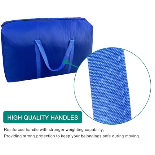 Peyorom 100L Extra Large Storage Bags, Big Moving Bags with Strong Zippers & Carrying Handles, Packing Bags for Moving, Storage, Travel and Camping, Storage Totes For Space Saving (Blue, 4 Pack) - Image 3