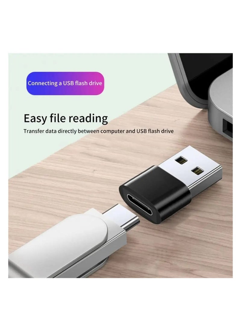 محول شاحن OTG ب منفذ شحن من يو اس بي إلى تايب سي للشحن ونقل البيانات Usb A to type c من أنثى الى ذكر وقارئ بطاقة لابتوب وكمبيوتر