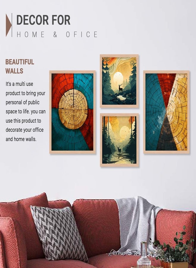 ARTELLY Modern Art Paintings Set of 4 Framed Paintings for Wall Decoration, Bedroom - Decorative Frame For Wall Decor Posters for Living Room - Big Size Wall Paintings Home Gifts Items (Art Deco, 10) - Image 5