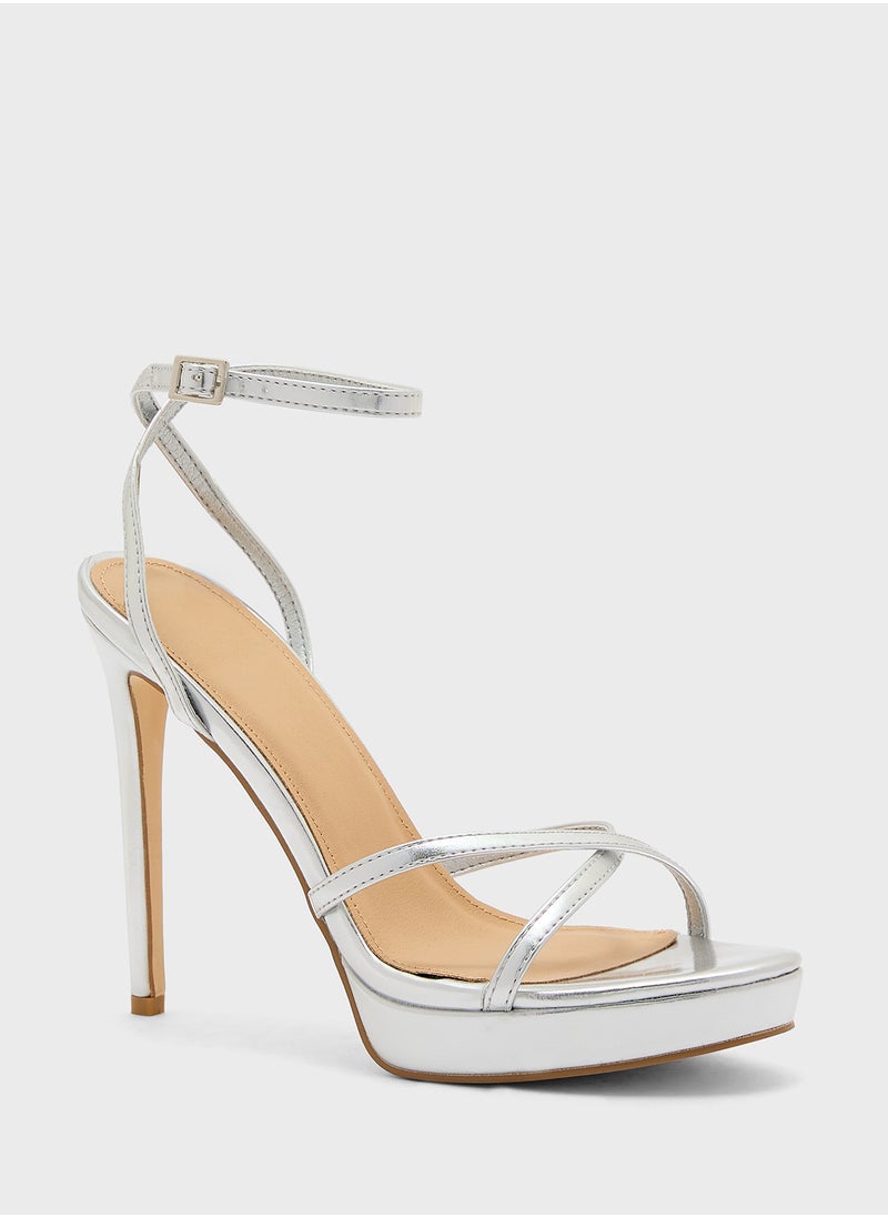 Truffle - Platform Heel Ankle Strap Stilleto Sandal - Image 1