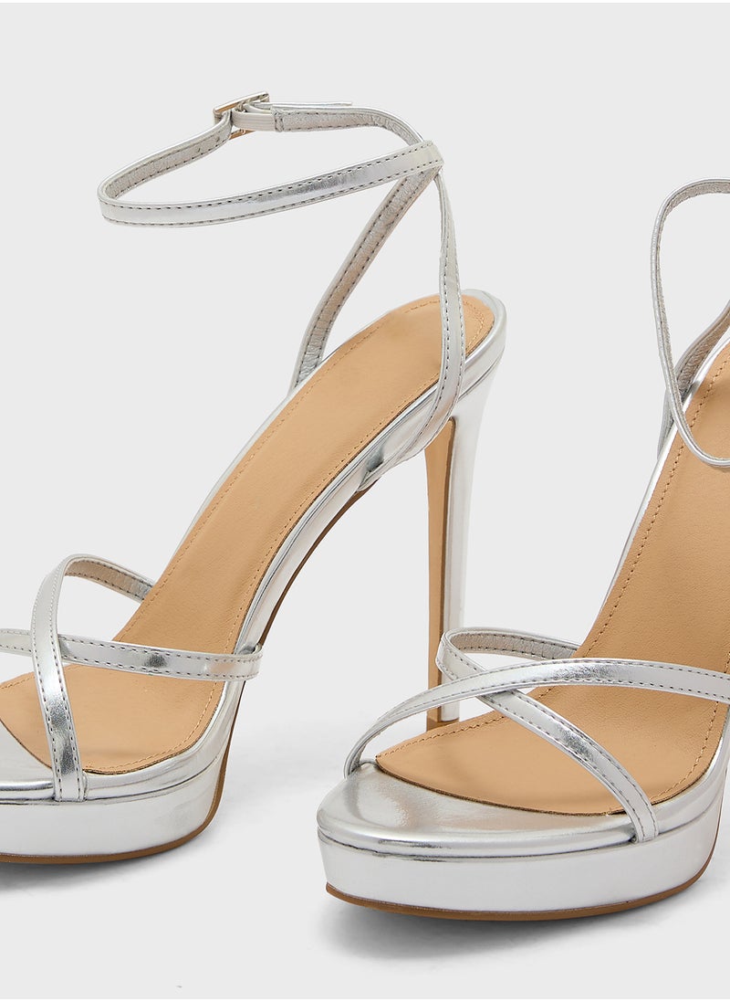 Truffle - Platform Heel Ankle Strap Stilleto Sandal - Image 1