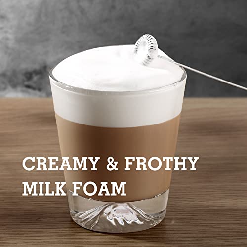 SIMPLETaste Milk Frother Handheld Battery Operated Electric Foam Maker, Drink Mixer with Stainless Steel Whisk and Stand for Cappuccino, Bulletproof Coffee, Latte - Image 5