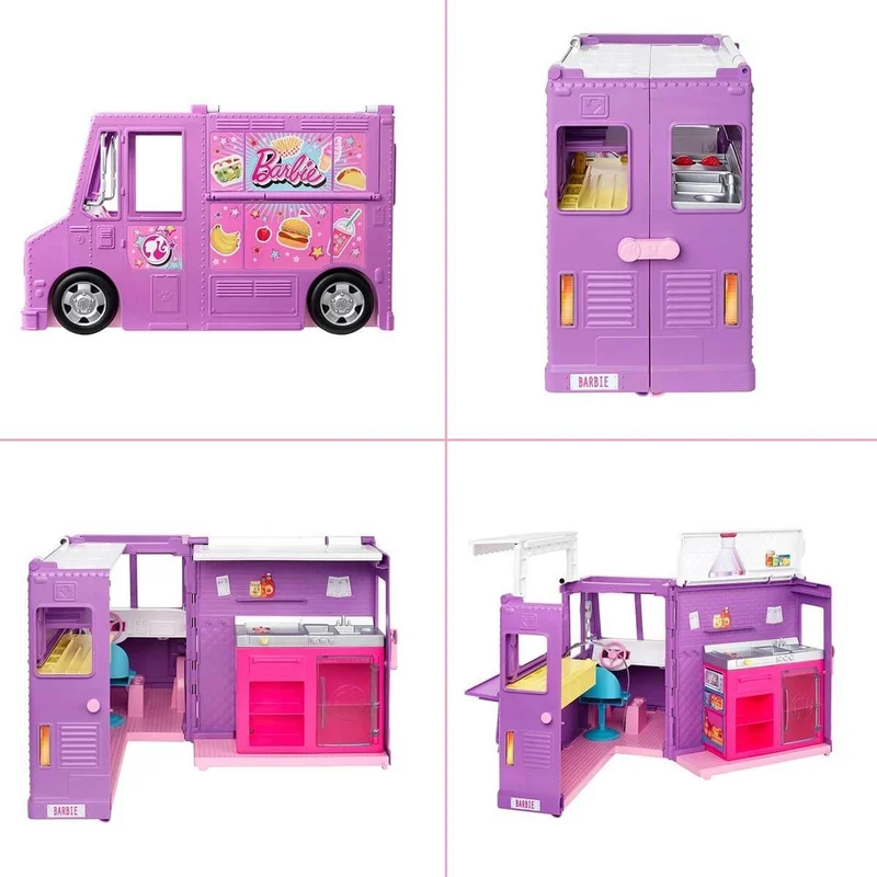 Barbie 's Food Truck, Plenty of Playgrounds and Over 30 Realistic Toy Figures GMW07