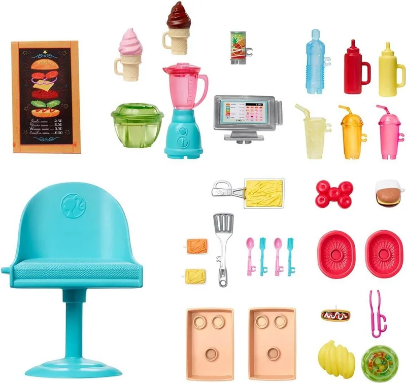 Barbie 's Food Truck, Plenty of Playgrounds and Over 30 Realistic Toy Figures GMW07