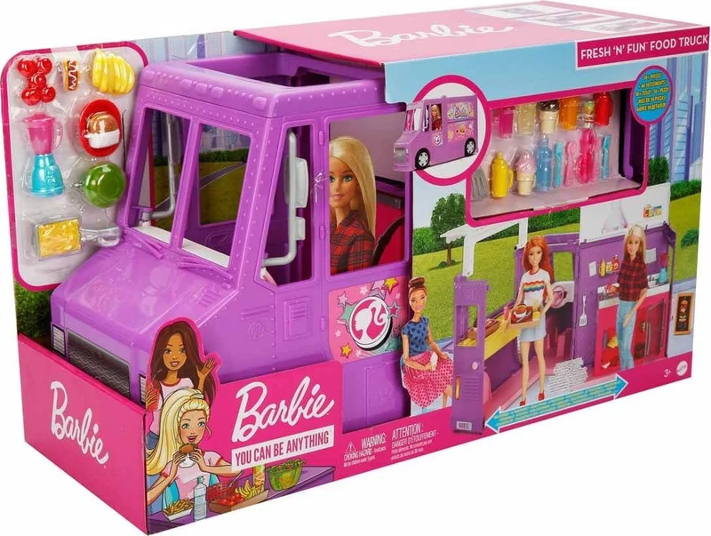 Barbie 's Food Truck, Plenty of Playgrounds and Over 30 Realistic Toy Figures GMW07