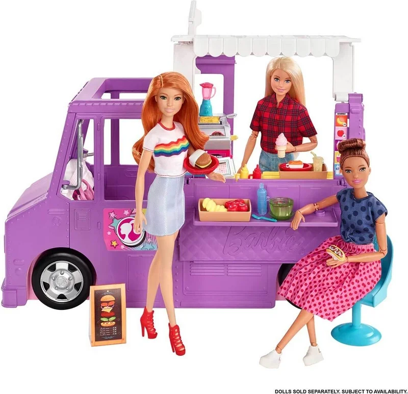 Barbie 's Food Truck, Plenty of Playgrounds and Over 30 Realistic Toy Figures GMW07