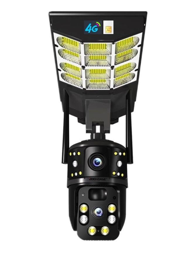 DOCKCASE 4MP Outdoor 4G SIM Card AI Dual Lens  Solar Security CCTV Camera and Street Lighting  - Image 1