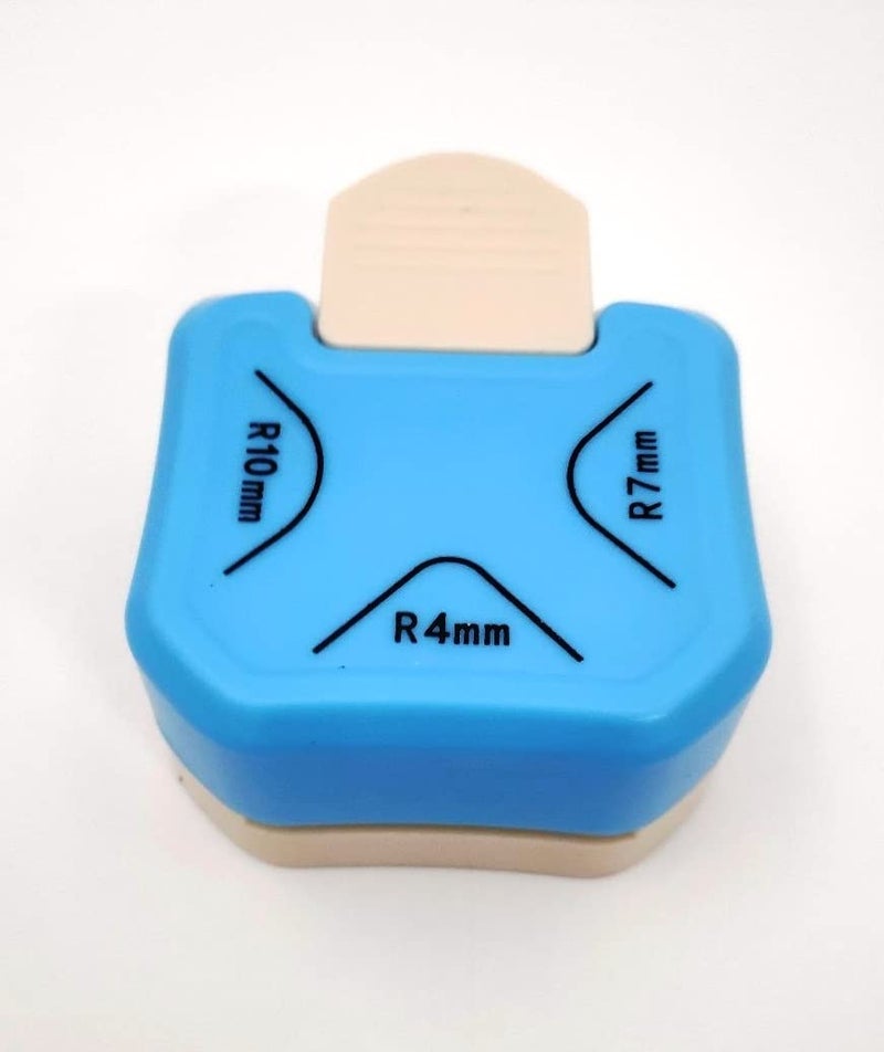 3A FEATURETAIL Featuretail 3 in 1 Paper Corner Rounder, Cutter for Crafts, Scrapbooking, Coupon, Label and Photo (Blue, 4MM, 7MM, 10MM 3 Way) - Image 1