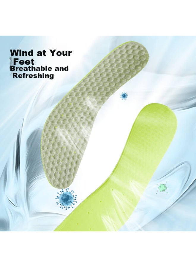 Footoppo Mugwort Antibacterial Deodorant Insoles For Men Summer Sports Odor-removing Sweat-absorbing Breathable High-elastic Shock-absorbing Soft Insoles For Men - Image 4