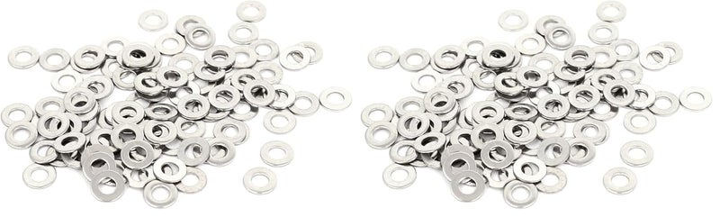 uxcell M3x6mmx0.5mm Stainless Steel Round Flat Washer for Bolt Screw 100Pcs (Pack of 2) - Image 1