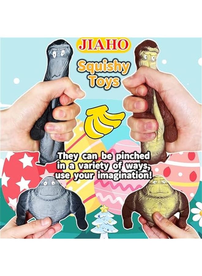 Generic - Squishy Monkey Stress Balls for Kids and Adults, Gorilla Squeeze Balls Fidget Toy, Squishy Toys for Party Favors, Birthday - Stretch, Squeeze Large Sand-Filled Animal Toys - Brown - Image 1
