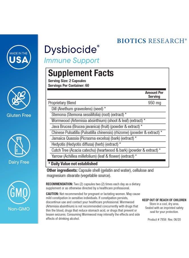 BIOTICS Dysbiocide Synergistic Botanical Blend Supports Normal Gut Health for Women & Men - Digestive Health Supplement - Supports Balanced Gut microbiome - 120 Capsules - Image 2