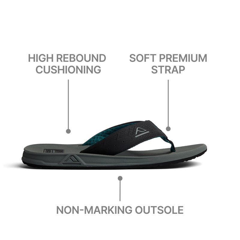 Reef Phantoms Mens Beach Flip Flop, Water Friendly, Soft and Supportive Molded Footbed, Grey/Black/Green, 11 - Image 5