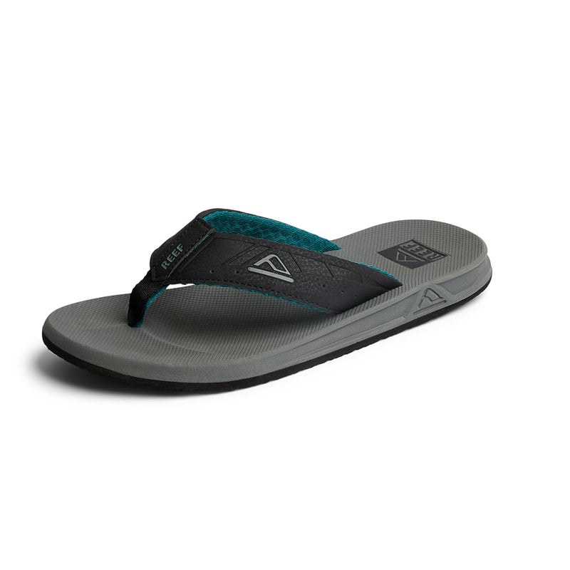 Reef Phantoms Mens Beach Flip Flop, Water Friendly, Soft and Supportive Molded Footbed, Grey/Black/Green, 11 - Image 1