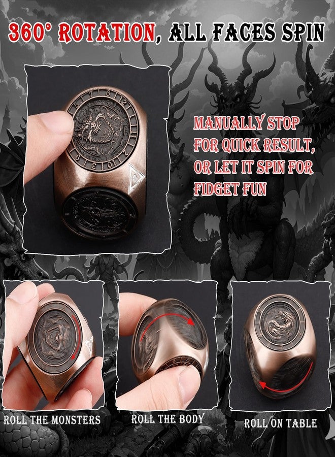 Haxtec Spinner Dice 7-in-1 Metal DND Dice Set Unique Dice Spinner Goblins Metal D&D Die for Dungeons and Dragons DND Gifts - Image 3