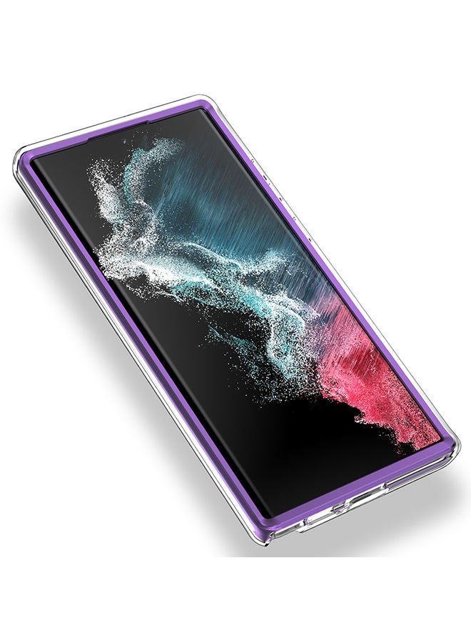 O Ozone Case for Samsung Galaxy S23 Ultra Case Full-Body Smooth Gloss Finish Marble Shockproof Bumper Slim Phone Cases (Purple) - Image 4