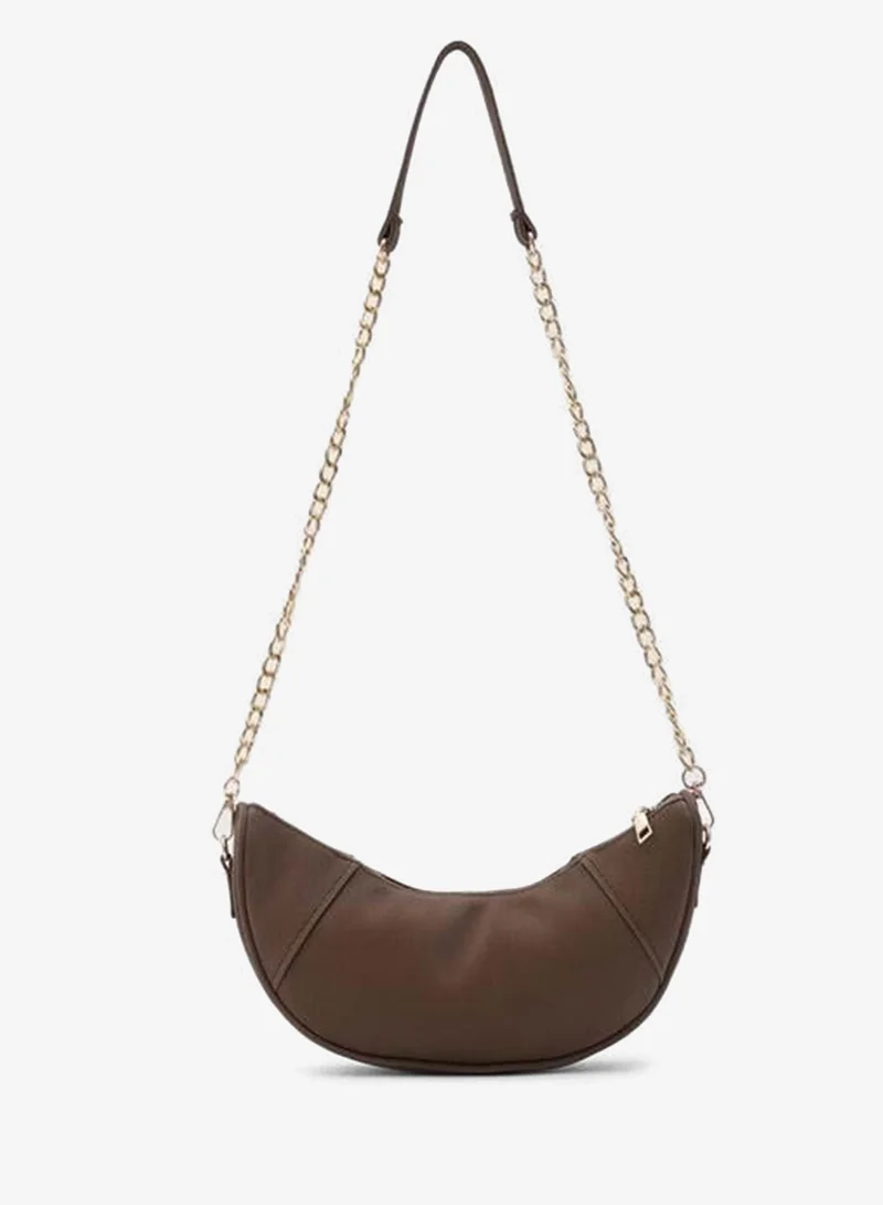 Mode Chain Moon Crossbody Bag – Coffee.