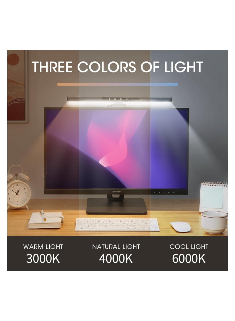 SYOSI RGB Monitor Light Bar Backlight, Computer Light Bar for Eye Caring Touch Control 2 in 1 Dual Light Source, Monitor Desk Lamp Screen Monitor Light, for Desk Office Home Game, Colorful LED Light - Image 5