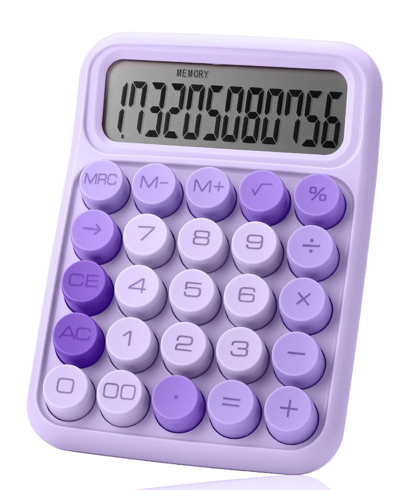 Mr. Pen Mr Pen Mechanical Switch Calculator 12 Digit Large LCD Display Purple with Big Buttons Mechanical Switch Calculator for Home School Office - Image 2