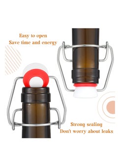 SYOSI Flip Top Bottle Replacement Caps with Silicone Gasket for Glass Bottles Airtight Swing Top Lids Stopper  8/17.5/26/35oz(6 Pcs) for Home Brewing Kombucha Beverages Oil Vinegar  - Image 4
