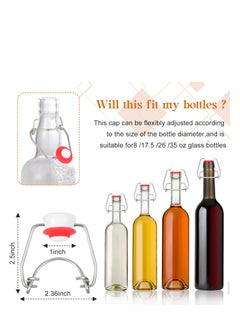 SYOSI Flip Top Bottle Replacement Caps with Silicone Gasket for Glass Bottles Airtight Swing Top Lids Stopper  8/17.5/26/35oz(6 Pcs) for Home Brewing Kombucha Beverages Oil Vinegar  - Image 2