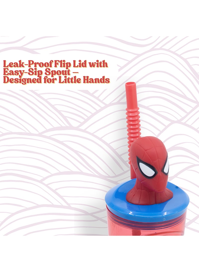 STOR SpiderMan 3D Figurine Tumbler Water Bottle For Kids 360 ML - Image 3